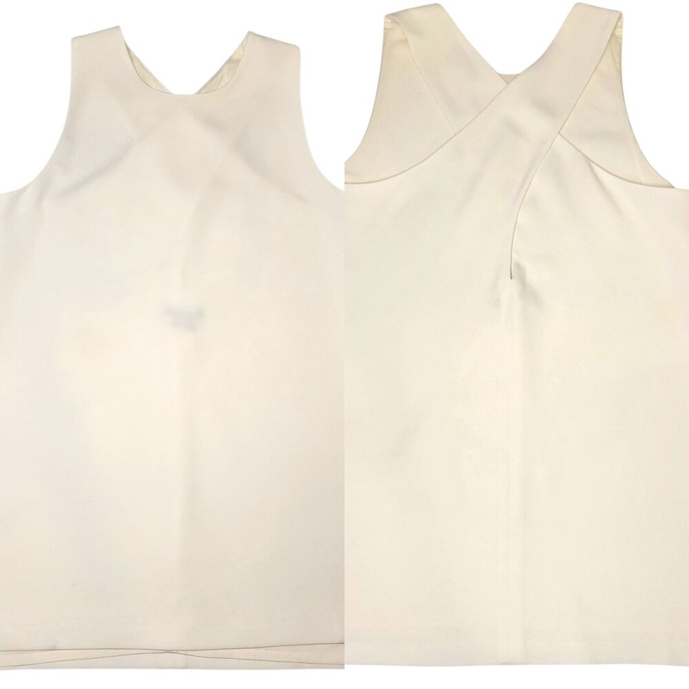 Theory Women's White Sleeveless Minimalist Summer Top Size Small Modern & Chic